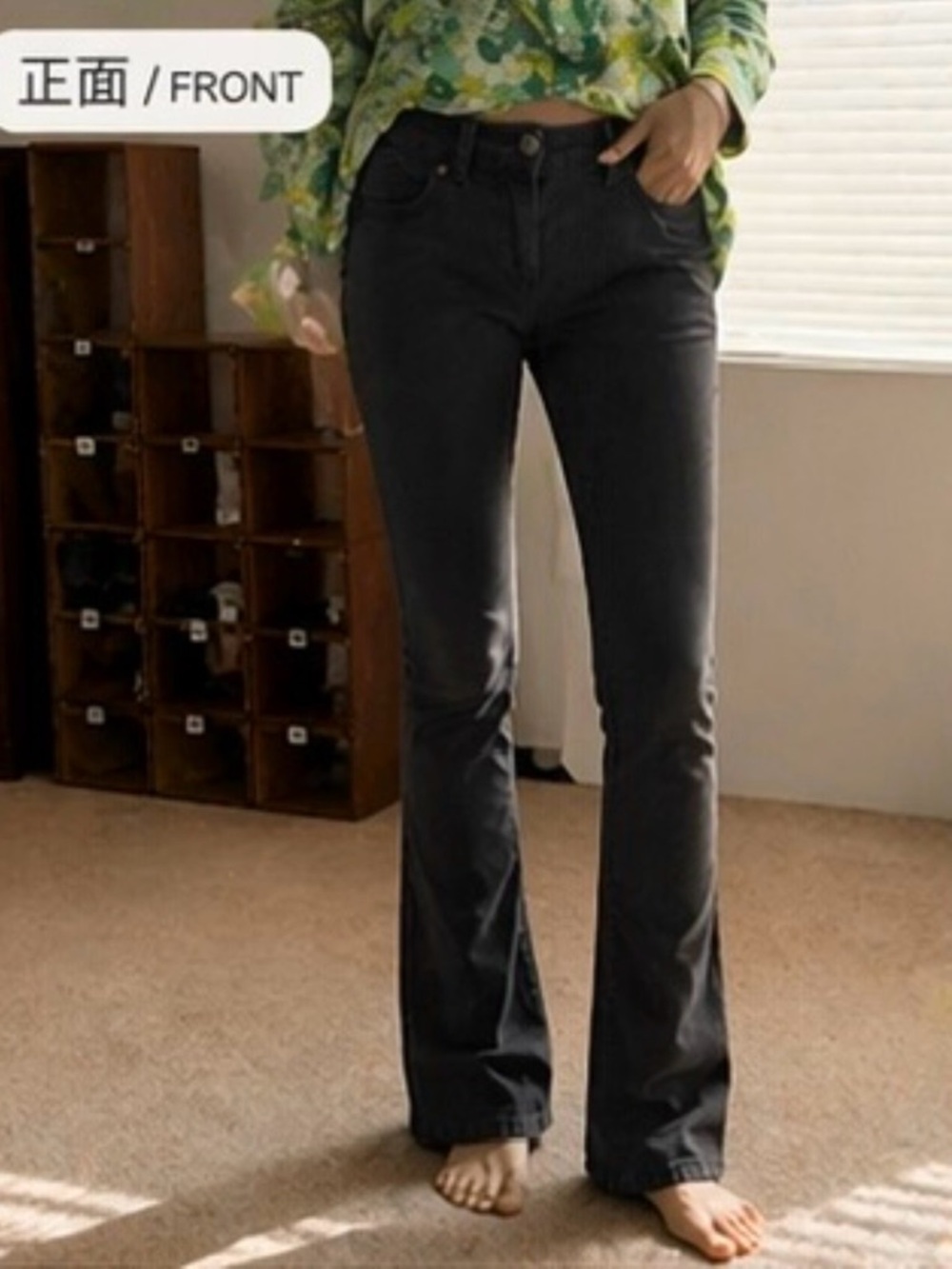 Y2K Vintage Low Raise Free People Charcoal Corduroy Pants Dark Gray Mini Flare